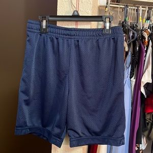 Plain dark blue basketball shorts